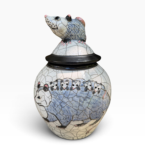 Robin Rodgers 12" Possum Lidded Jar DP6479